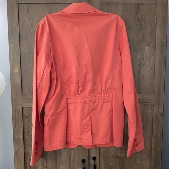 EDDIE Bauer 100% Cotton Button-up Light Coral Salmon Jacket Women’s Size 6 - Picture 12 of 12